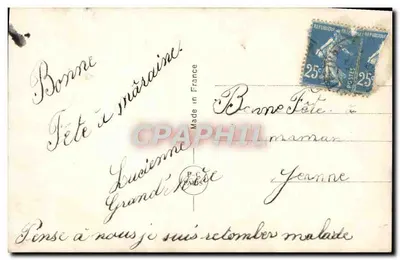 Arranjo de flores — Boa Festa — P.C. Paris 1169 — Verso