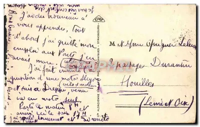 Dieppe - El Castillo (Fachada noroeste) — editor Alsacienne des Arts Photographiques, n°7 — Reverso