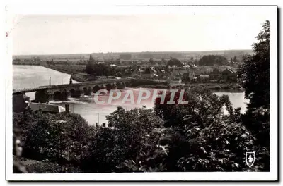Bilhete postal moderno La Charite Uma Vista Da Loire