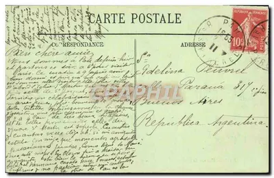 Pau — Widok na łańcuch Pyrenée, z Square Saint-Martin — LL. n°188 — Rewers