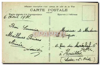 Strasbourg — Katedra — wydawca Félix Luth, Strasbourg — Rewers