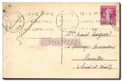 Dieppe - Normańska domostwo — wydawca AR, nr 218 — Rewers