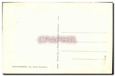 Bilhete postal antigo Puylaurens Le Vieux Chateau — Verso