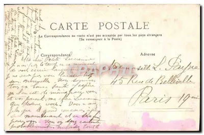 La Rochelle — Binnenhof van het Stadhuis — onbekende uitgever, n° 44 — Achterkant