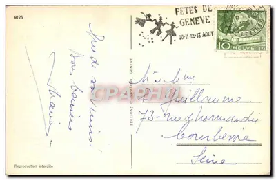Geneva — Souvenir of GENEVA — C. SARTORI, GENEVE — Back
