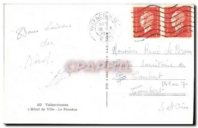 Zegar Narodowy — Valenciennes — wydawca REAL PHOTO, nr (45) — Rewers