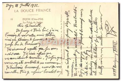 Pałac Sądowy — Dijon (Côte-d'Or) — Éditions d'Art Yvon — Rewers
