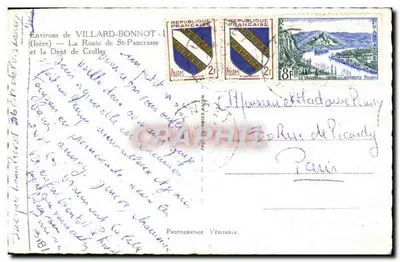 Około VILLARD-BONNOT (Isère) — Droga do St-Pancrasse i Dent de Crolles — Fotografia Prawdziwa — Rewers