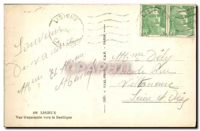 Lisieux — Vista generale verso la Basilica — C.A.P. n°498 — Verso