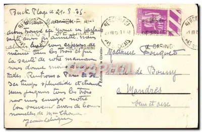Berck-Plage - L'Esplanade — Stara pocztówka n°140, wydawnictwo La Civette — Rewers