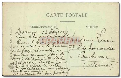 Besançon — Widok ogólny — Citadela — Wydawca L. Gaillard-Prêtre, nr 380 — Rewers