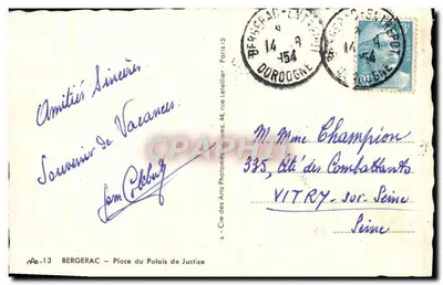 Bergerac — Plac Sądu — Cie des Arts Photomécaniques — Rewers