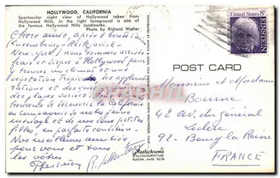 Hollywood, Kalifornia — piękna miasto — Plastichrome by Colourpicture — Rewers