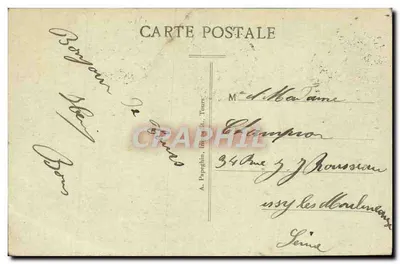 Tours (L-et-L) — O Museu e o Square Descartes — A. Papegin, Tours — Verso