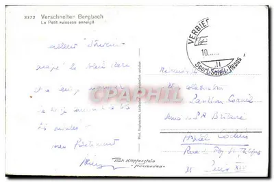 Zamrożony górski strumień — Mały śnieżny strumień — Fot. Klopfenstein, Aabeboden — Rewers