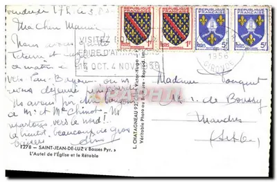 Altare della chiesa — Saint-Jean-de-Luz — L. Chatagneau, fotografo — Verso