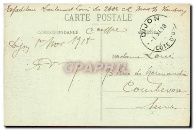Dijon - Rua da Estação - Côte d'Or — L. P., editor — n° 551 bis — Verso