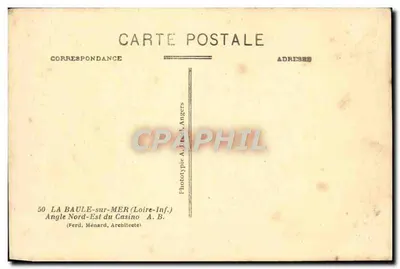 La Baule-sur-Mer — Północny-wschodni róg Kasyna — Fototypia A. Tinel, Angers, n°50 — Rewers