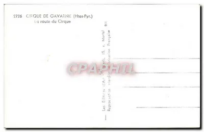 Cirque de Gavarnie — Trasa do Cirque — Les Éditions d'Art Martel — Rewers