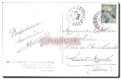 Zamek w Châteaubriand — Jezioro — Wydawnictwo NY, nr 491 — Rewers