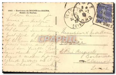 Trasa Barles — okolice Digne-les-Bains — wydawca Mario — Rewers