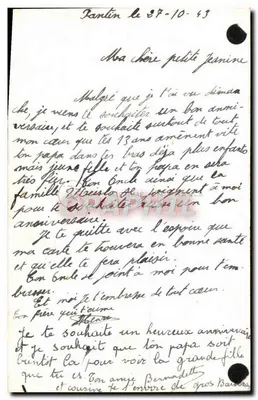 Donna giovane sorridente — compleanno — PC Parigi 5545 — Verso