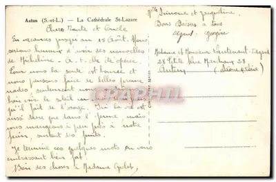 Autun (S.-et-L.) — Katedra św. Lazara — Wydawca: C. DUBET, MACON — Rewers