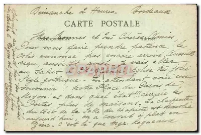 Stara pocztówka Noyon po wojnie Plac Parvis Katedry Militaria — Rewers