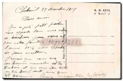 Soldat et femme — scène de couple avec bouquet — éditeur J.K. n° 9531/5 — Verso