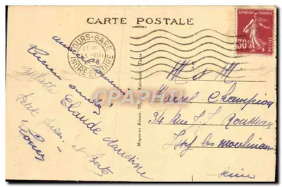 Tours (Indre-et-Loire) — Ogólny widok — wydawca nieznany, nr serii 9 — Rewers