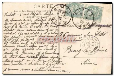 Nîmes — Ogólny widok fontanny — fototypia E. Lacour, Marsylia, nr 181 — Rewers