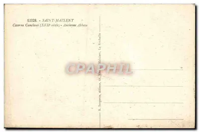 Stara pocztówka Saint Maixent Caserne Canclaux Ancienne abbaye — Rewers