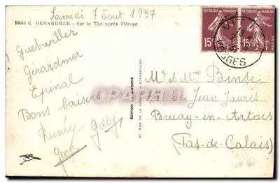 Gérardmer — Sobre o Lago após a Tempestade — Edição La Côte, Strasbourg — Verso