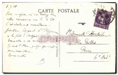 Tarjeta postal antigua Guimiliau Le Calvaire — Reverso