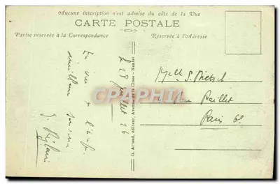 Bilhete postal antigo Ilha de Groix Le Trou de l'Enter — Verso