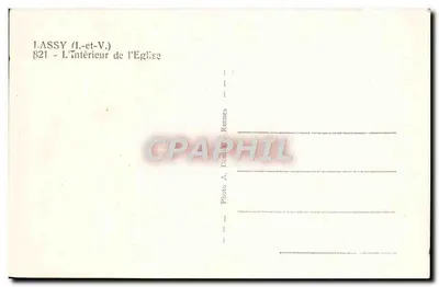 Lassy (Ille-et-Vilaine) — Interior da igreja — Foto A. Dantin, Rennes — Verso