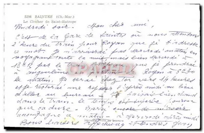Dzwonko kościoła św. Eutropii — Saintes (Charente-Maritime) — Wydawca Elcée — Rewers
