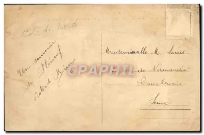 Val-André — Falésias da Lingouare; no fundo, Praia das Vallées — Coleção A. Warren, St-Héloïs — Verso