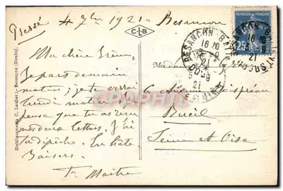 Besançon — O Doubs e os Rochos da Cidadela — Editor C. Lardier, n°6 — Verso