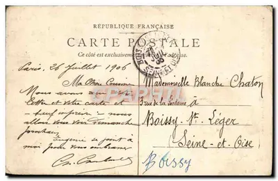 O Louvre na Época de Felipe Augusto — Museu Carnavalet — Editor R.S.D. Bicha, N° 825 — Verso