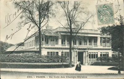 Bilhete postal antigo Paris Um Canto Dos Campos Elísios