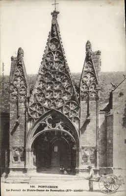 O Portal da Igreja de Nossa Senhora de Rosporden (século XV) — Pontcroix — Edição Véron, Quimper, n° 144