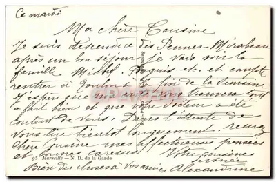 Nossa Senhora da Guarda — Marselha — editor C.A.P. — Verso