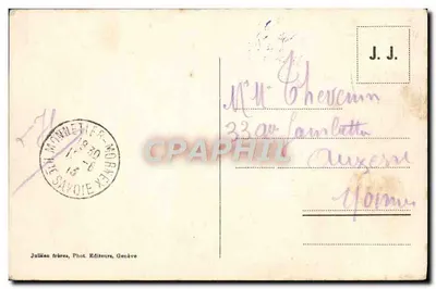 Salève - Passo da Grande Gorge — J.J. 938 — editor R. Vallet — Verso