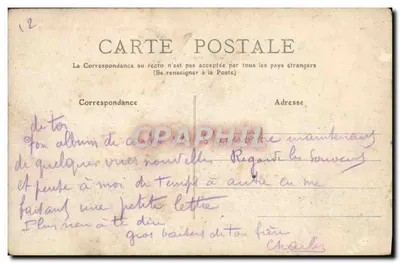 Calais - O Casino (Lado Oeste) — editor H.T. n°178 — Verso