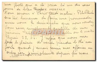 Dolina Dourbie — Wieś Cantobre — Wydawca: Tempête Postale — Rewers