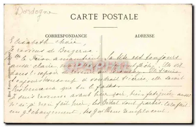 Les Eyzies (Dordogne) — Estação pré-histórica — Roc de Tayac e as Gorges d'Enfer — Os Margens da Vézère — BR — Verso