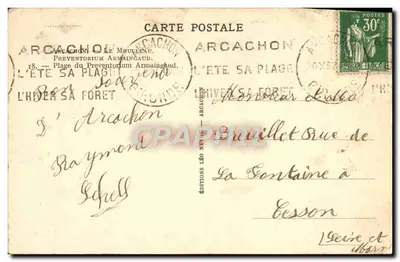 Plaża Preventorium Armaingaud — Arcachon — Éditions Léo Neveu — Rewers