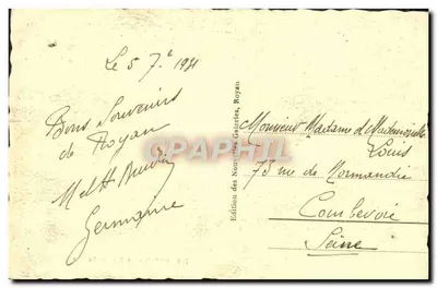 Royan — La Grands Conche — Édition des Nouvelles Galeries, Royan, n°245 — Verso