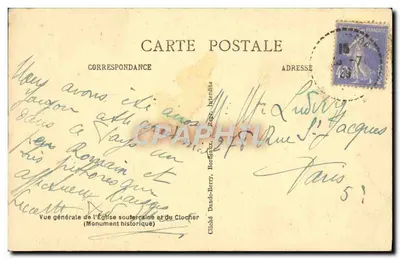 Saint-Émilion — Podziemna świątynia i dzwonnica — Cliché Dando-Berry, Bordeaux — Rewers